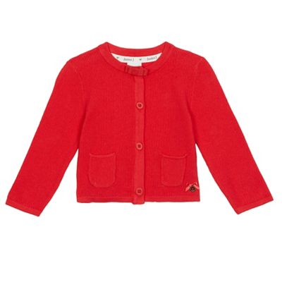 J by Jasper Conran Baby girls' red textured pocket cardigan